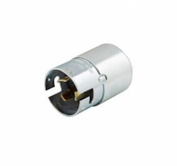 50 Amp Locking Plug, Non-NEMA, Armored, Stainless Steel