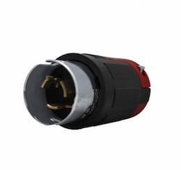 50 Amp Locking Plug, Non-NEMA, Armored, Black | Red