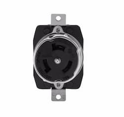 50 Amp Locking Receptacle, Non-NEMA, Nylon, Black