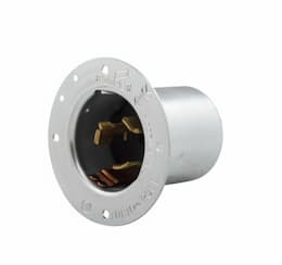 50 Amp Flanged Inlet, Non-NEMA, 480V, Steel