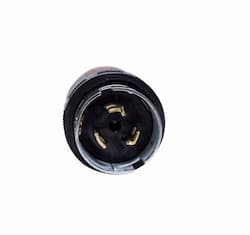 50 Amp Locking Plug, Non-NEMA, Armored, 250V, Steel, Black