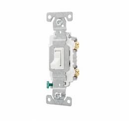 15 Amp Toggle Switch, Single-Pole, #14-10 AWG, 120/277V, White