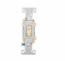 15 Amp Toggle Switch, Single Pole, 120/277V, Ivory