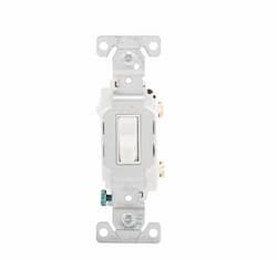 15 Amp Toggle Switch, Single Pole, 120/277V, White