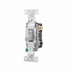 15 Amp Toggle Switch, 3-Way, 120/277V, Gray