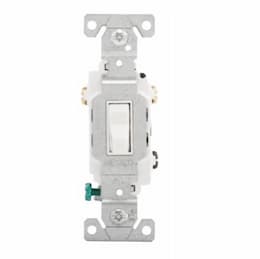 15 Amp Toggle Switch, 3-Way, 120/277V, White