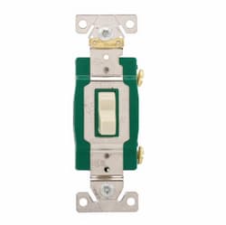 20 Amp Toggle Switch, 3-Way, 120/277V, Light Almond