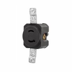 15 Amp Single Receptacle, NEMA L1-15, 125V, Black