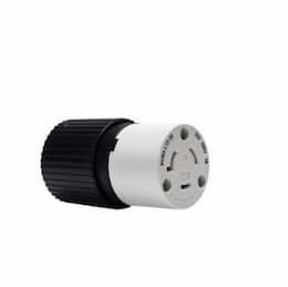 20 Amp Locking Connector, NEMA L12-20, 480V, Black/White