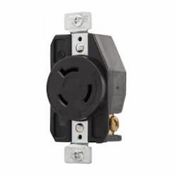 20 Amp Locking Receptacle, NEMA L12-20, 480V, Black