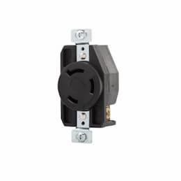 30 Amp Locking Receptacle, NEMA L12-30, Black