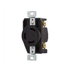 30 Amp Locking Receptacle, NEMA L13-30, 600V, Black