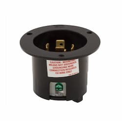 30 Amp Flanged Inlet, NEMA L14-30, 250V, Black