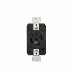 20 Amp Single Receptacle, 4-Pole, 5-Wire, #14-8 AWG, 208V, Black