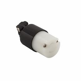 20 Amp Locking Connector, NEMA L2-20, 250V, BlackWhite