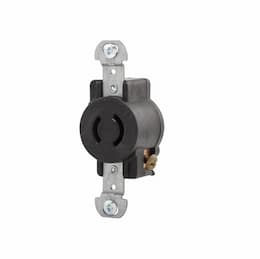 20 Amp Locking Receptacle, NEMA L2-20, 250V, Black