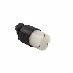 15 Amp Locking Connector, NEMA L6-15, 250V, Black/White