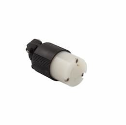 15 Amp Locking Connector, NEMA L6-15, 250V, BlackWhite