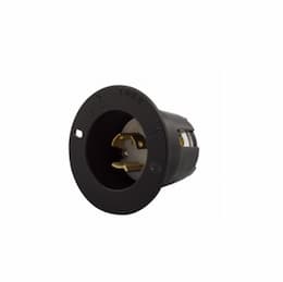 15 Amp Flanged Inlet, NEMA L6-15, 250V, Black/White