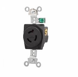 15 Amp Locking Receptacle, NEMA L6-15, 250V, Black