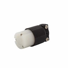 15 Amp Locking Connector, NEMA L7-15, 277V, Black/White