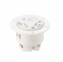 20 Amp Flanged Outlet, NEMA L9-20, 600V, White