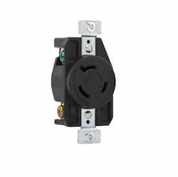 20 Amp Locking Receptacle, NEMA L9-20, 600V, Black