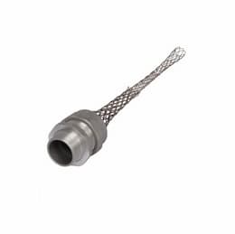 Strain Relief Cord Grip, 2.5" fitting, 1.687-1.812", Straight, Aluminum Body