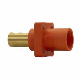 Cam-Lok J Series E1016 Double Set Screw Insulated Male Receptacle, #1/0-4/0 AWG, Brown