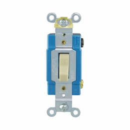 15A Heavy-Duty EZ Link Toggle Switch, Single Pole, 120V/277V, Ivory