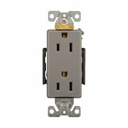 15A Heavy-Duty EZ Link Decora Receptacle, 125V, Gray