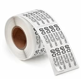 GFCI Label Stickers, Tri-Lingual, Light Almond