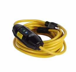 15 Amp Portable GFCI Cord, Watertight, Tri-Tap, 25 FT