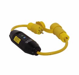 15 Amp Portable GFCI Cord, Watertight, Manual Reset, 2 FT