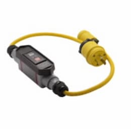 20 Amp Portable GFCI Cord, Watertight, Manual Reset, 2FT