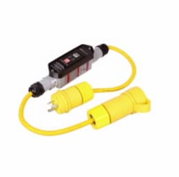 20 Amp Portable GFCI Cord, Watertight, Manual Reset, 2FT