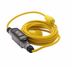 20 Amp Portable GFCI Cord, Watertight, Manual Reset, 25FT