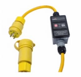 30 Amp Portable GFCI Cord, Watertight, Manual Reset, 25FT