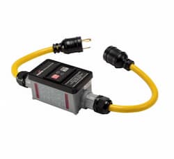 20 Amp Portable GFCI Cord, Watertight, Automatic, 2FT