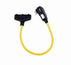 15 Amp Portable GFCI Cord, Watertight, Straight Blade Plug, 2FT