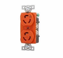 Eaton Wiring 15 Amp Duplex Receptacle, Locking, NEMA 9-30, Orange