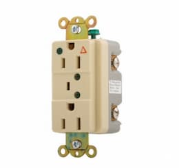 15 Amp Duplex Receptacle w/ Surge Protection, Isolated Ground, Ivory