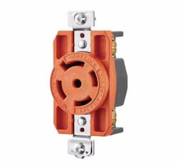 Eaton Wiring 30 Amp Locking Receptacle, NEMA 26-30, Isolated Ground, 240/415V, Orange