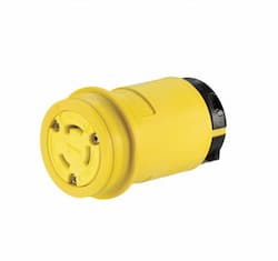 30 Amp Locking Connector, NEMA L10-30, 125/250V, Yellow/Black