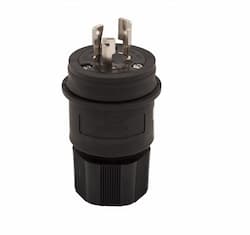 30 Amp Locking Plug, NEMA L10-30, 125/250V, Black