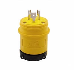20 Amp Locking Plug, NEMA L11-20, 250V, Yellow/Black