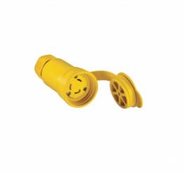 30 Amp Locking Receptacle, Watertight, NEMA L11-30, 250V, Yellow