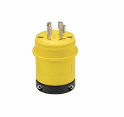 20 Amp Locking Plug, NEMA L14-20, 125/250V, Yellow/Black