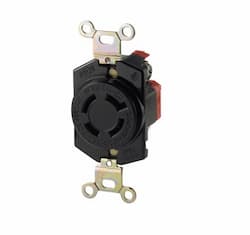 20 Amp Locking Receptacle, NEMA L14-20, 125/250V, Black