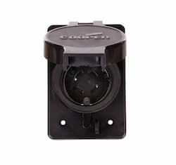 20 Amp Locking Receptacle, Watertight, NEMA L14-20, 125/250V, Black